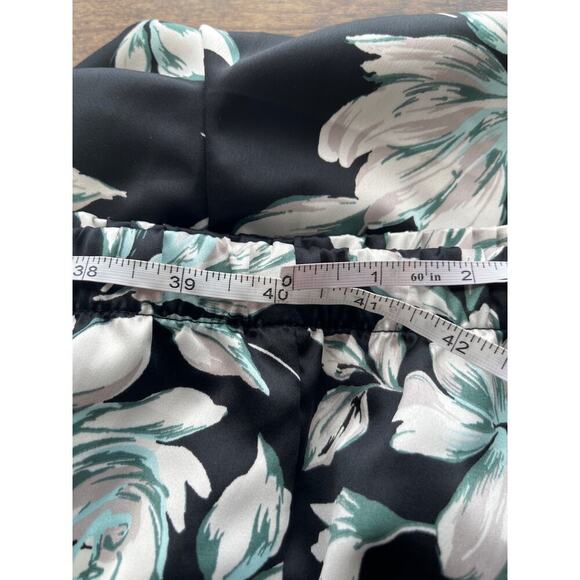 Joyspun Womens 2X (18W-20W) Black/Teal Rose Print Sleep Wear Set Feminine Casual - Picture 6 of 8